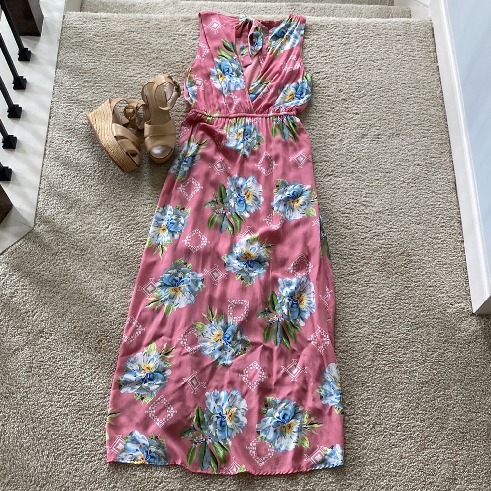 Pink Floral Maxi Dress - Picture 6 of 10